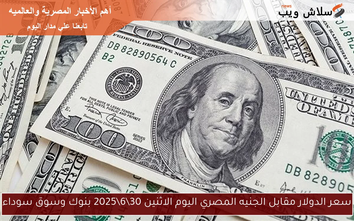سعر الدولار مقابل الجنيه المصري اليوم الاثنين 30\6\2025 بنوك وسوق سوداء